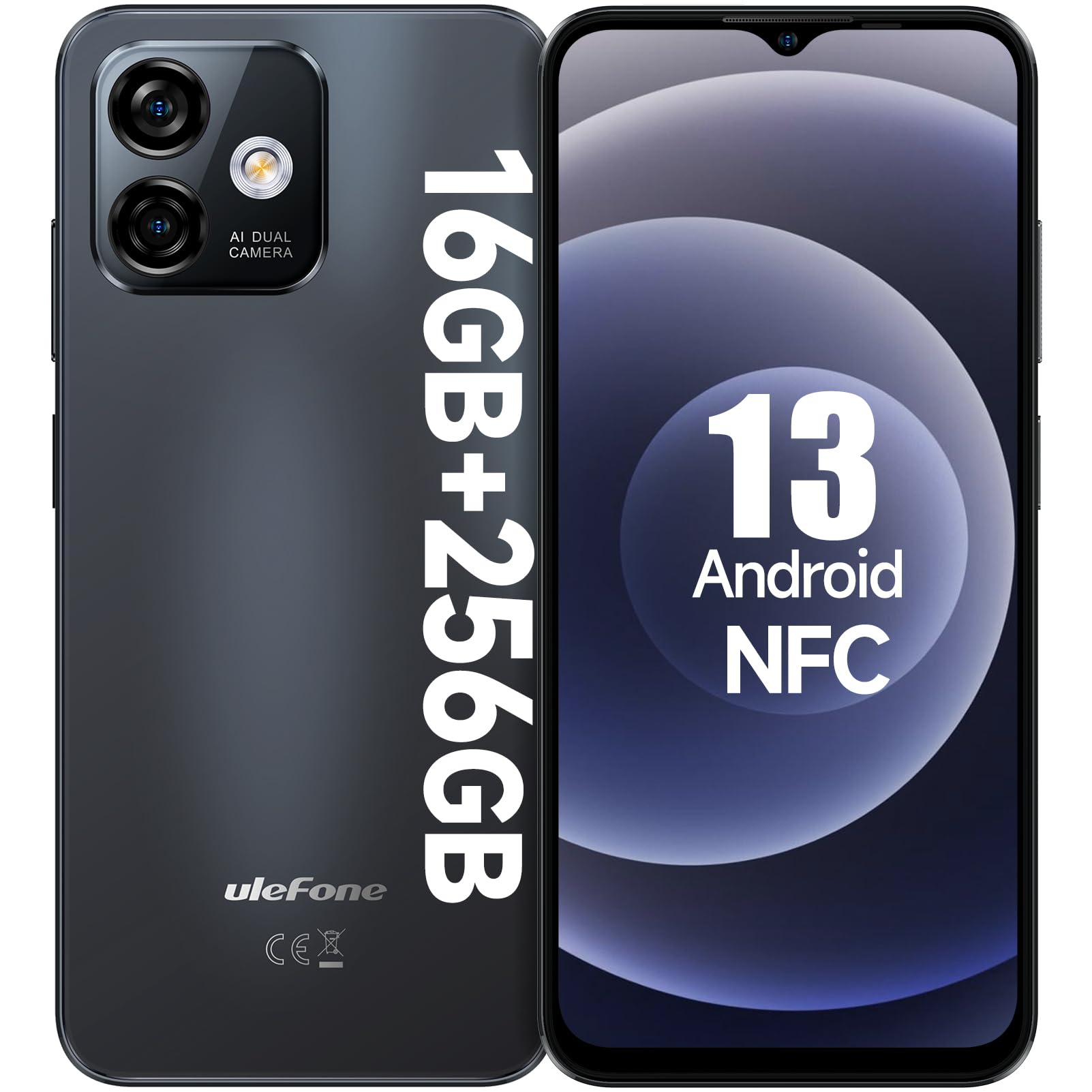 Ulefone Note 16 Pro 16GB+256GB Mobile Phones NFC, 50MP Camera